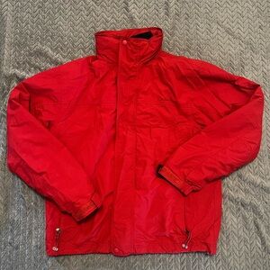 LL Bean Men’s Red Snow Jacket with removable fleece jacket.